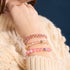 Pfirsich | Silber | Meerjungfrau Glas Makramee Perlen Armband